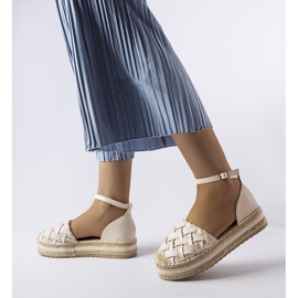 Beige platform espadrilles from Gour 2