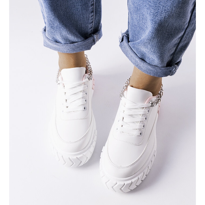 Pink sneakers with chain from Thilda white 1