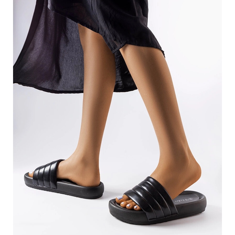 Black casual slides from Skillen 1