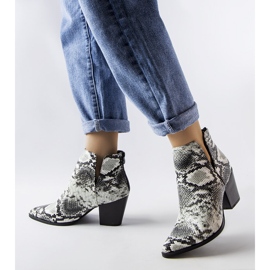 White short cowboy boots with snakeskin imitation from Iga 2