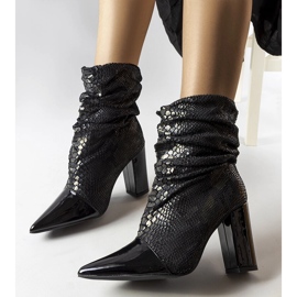 Black crinkled ankle boots from Liang 1