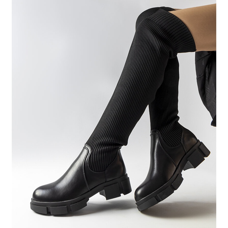Black thigh high boots from Ates 1