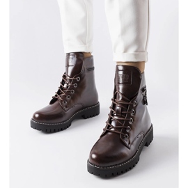 Eloisa brown lace-up workers 1