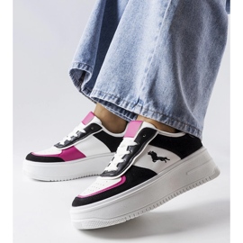 Black and pink platform sneakers from Gidle 1