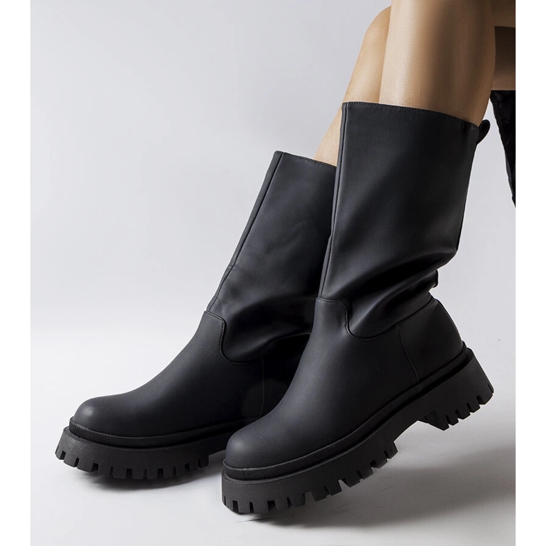 Black matte boots from Hollie 1