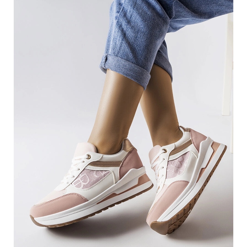 Pink sneakers with a patterned insert from Genovesee 1
