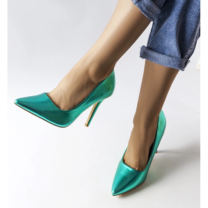 Green metallic heels from Delis 1 Green metallic heels from Delis 1