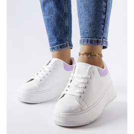 White and purple platform sneakers from Holante 1