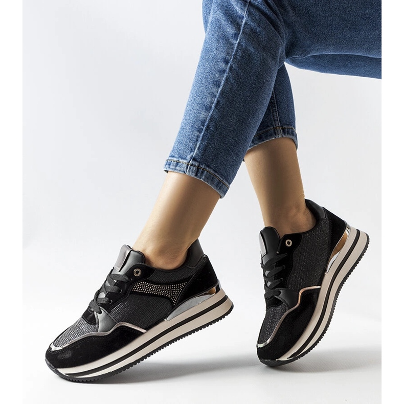 Shiny black sneakers from Enola 1