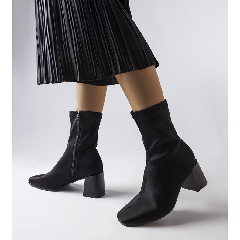 Black satin ankle boots from Laforgen 1
