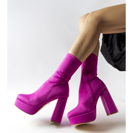 Pink satin ankle boots from Glus 1 Pink satin ankle boots from Glus 1