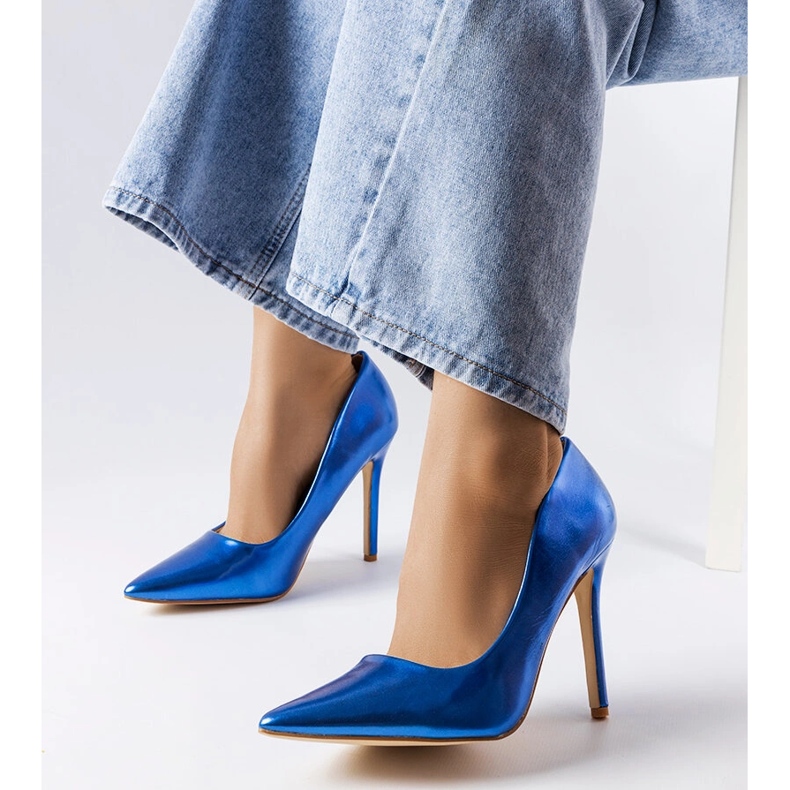 Blue metallic heels from Delis 1