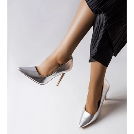 Silver metallic heels from Delis 1