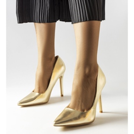 Gold metallic Delis heels golden 1