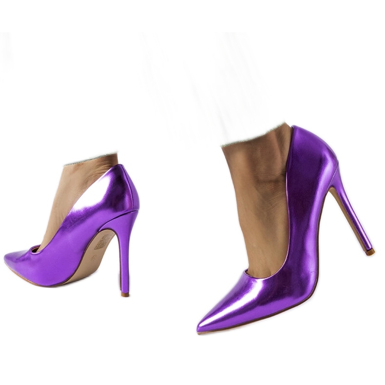 Inna Purple metallic Delis high heels 2