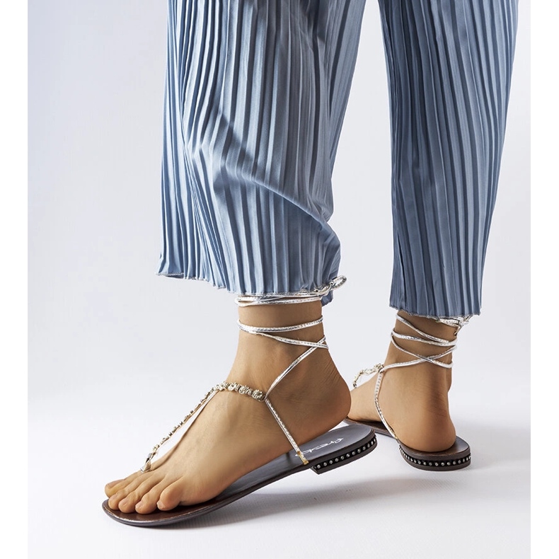 Silver sandals with cubic zirconias from Troghi 1 Silver sandals with cubic zirconias from Troghi 1