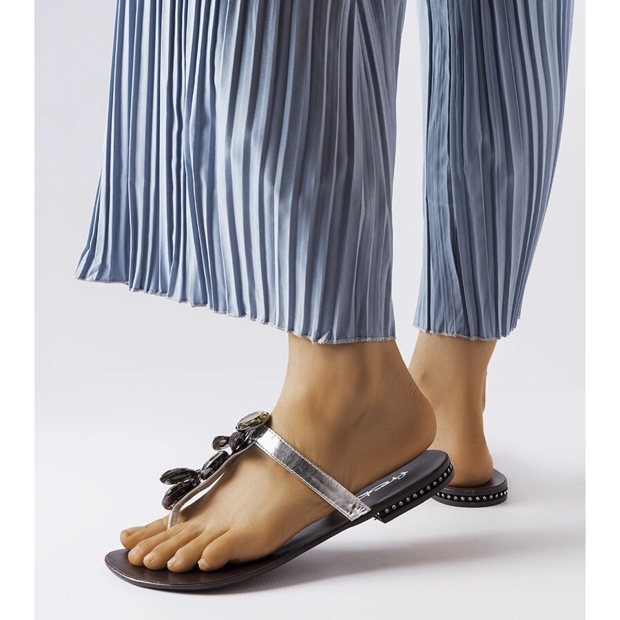 Zarattini silver elegant flip flops