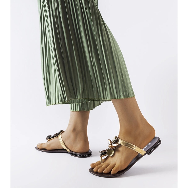 Golden elegant Zarattini flip-flops 1