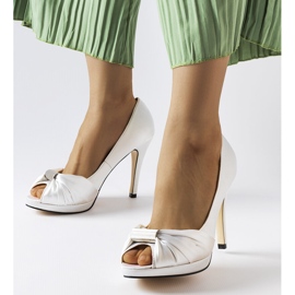 Paré white open-toe heels 1