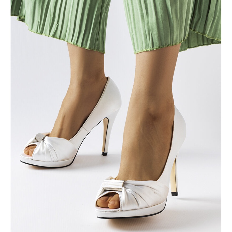 Paré white open-toe heels 1