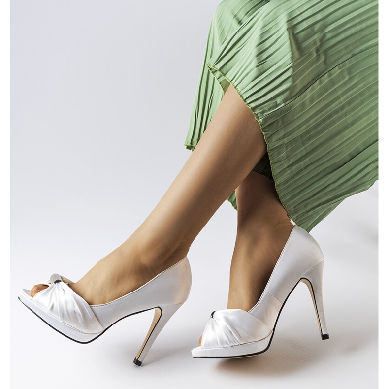 Paré white open-toe heels 2
