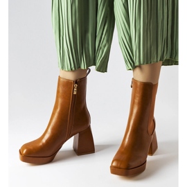 Brown chunky heel boots from Watson 1