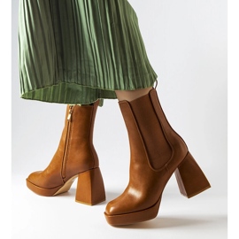 Brown chunky heel boots from Watson 2