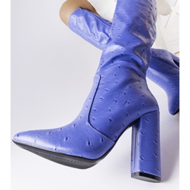 Blue boots with embossing on the Delfina post 1