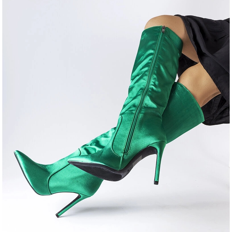 Green high heel boots from Marlengo 1