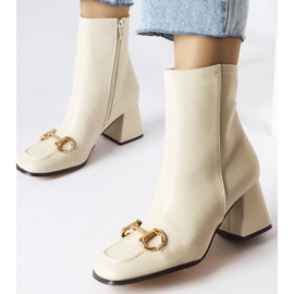 Beige block heel boots from Castione 2