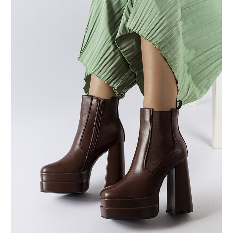 Inna Brown high heel boots from Copertino 1