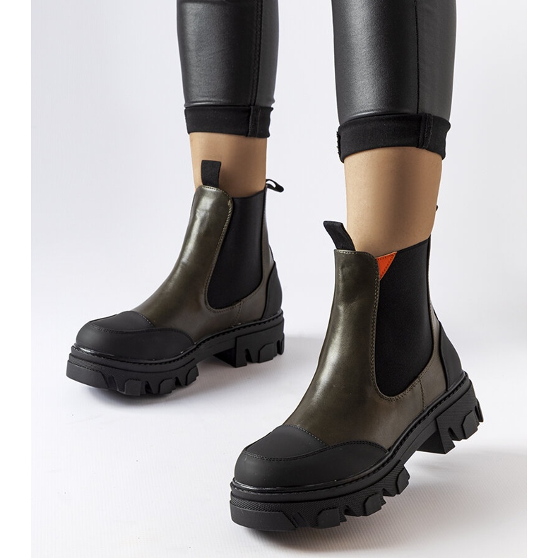 Green slip-on boots from Sibyla 1