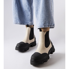 Beige and black slip-on boots from Sibyla 1