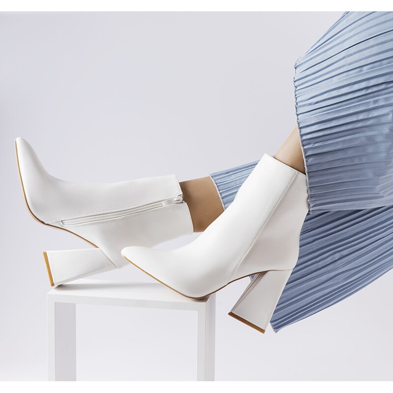 White ankle boots from Abelina 1