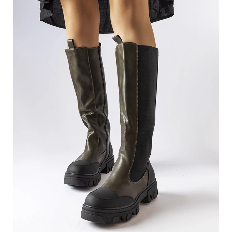 Pasquale green high boots 1