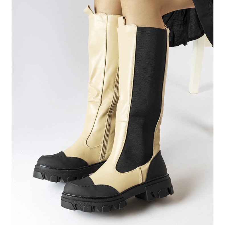 Pasquale beige high boots 1