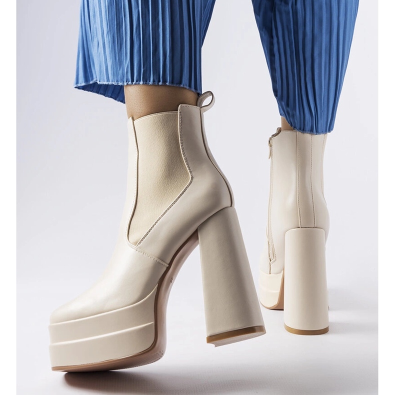 Beige high heel boots from Copertino 1