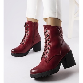 Inna Burgundy insulated ankle boots from Lanza red 1