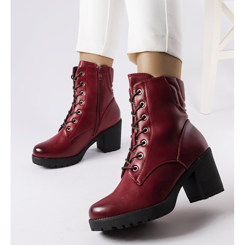Inna Burgundy insulated ankle boots from Lanza red 1