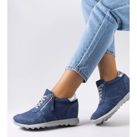 Inna Blue suede wedge sneakers from Raite 1