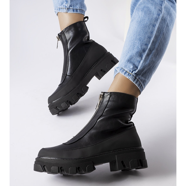 Black chunky ankle boots from Morley 1