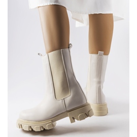 Vallejo beige slip-on worker boots 1