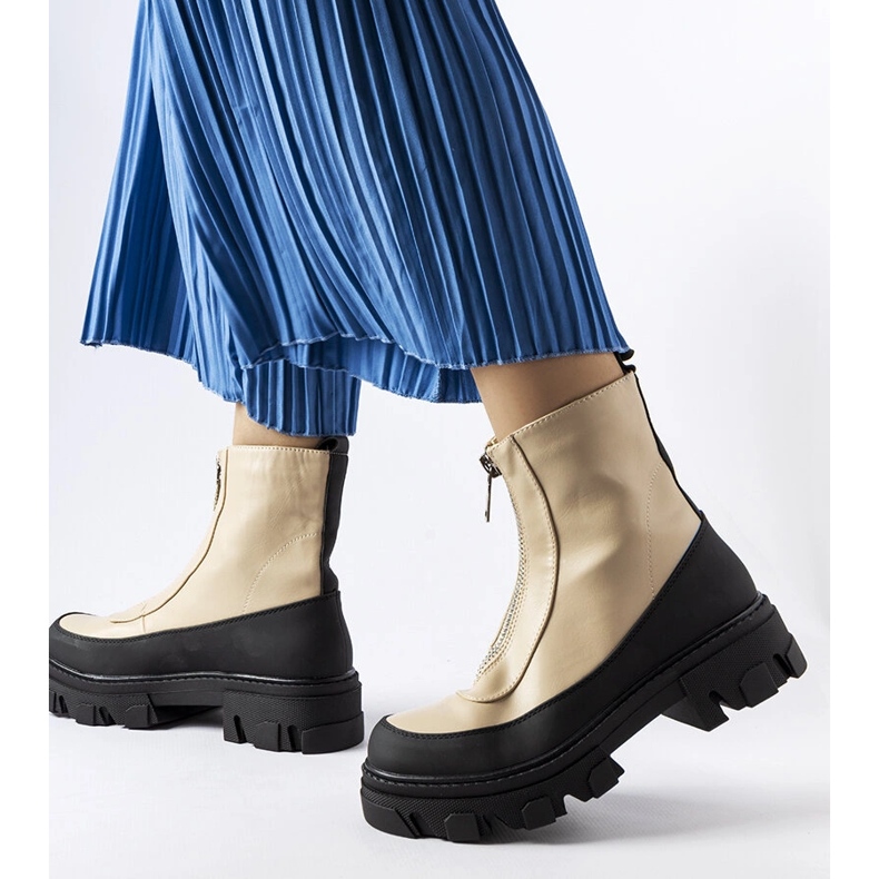 Beige chunky ankle boots from Morley 1