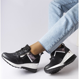 Inna Black wedge sneakers from Deodata 1