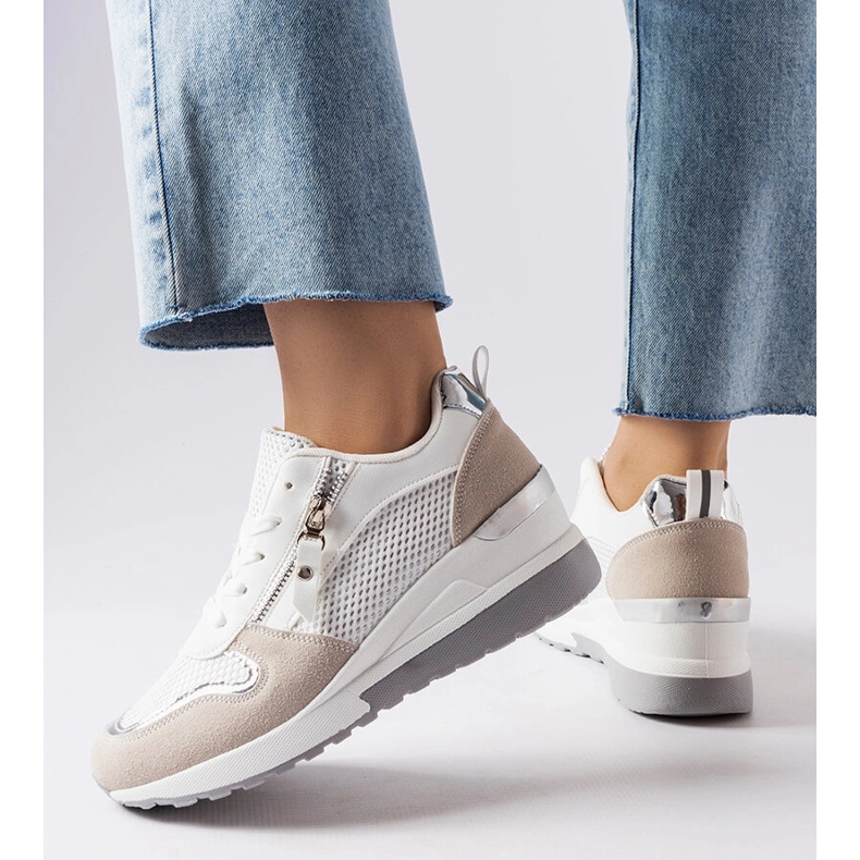 Inna White wedge sneakers from Fastello 1