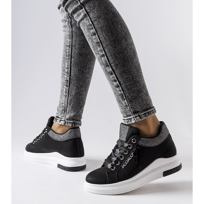 Inna Black wedge sneakers from Birmingham 1