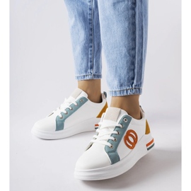 Inna White sneakers with colored inserts from Passaic 1