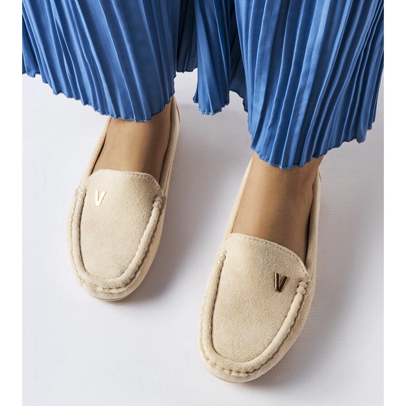 Beige eco-suede loafers from Beltsville 1
