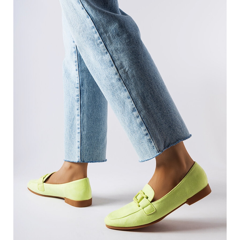 Green buckle loafers from Alighiero 1