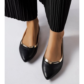 Vittorio black pointed toe ballet flats 1